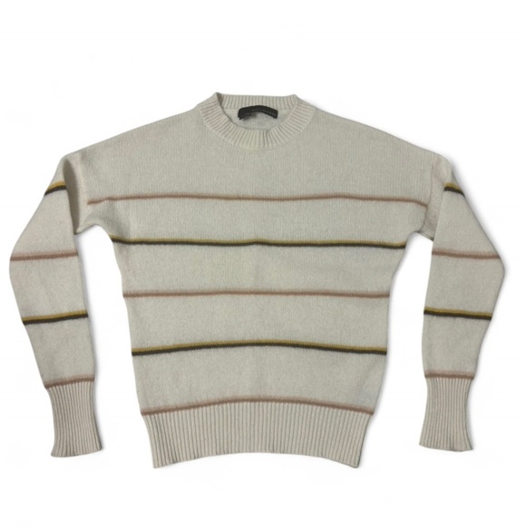 360 Cashmere Women's Sweater - Cream with Tan and Gold Stripes - Picture 5 of 5